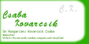 csaba kovarcsik business card